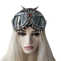 Image 2 of Rave Streampunk Burning Man Festival Devil Eye Cyber Goth Masquerade Costume Goggles