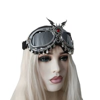 Image 4 of Rave Streampunk Burning Man Festival Devil Eye Cyber Goth Masquerade Costume Goggles