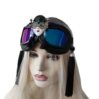 Image 3 of Rave Streampunk Burning Man Festival Chinese Style Mask Tassel Cyber Goth Costume Goggles