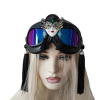 Image 2 of Rave Streampunk Burning Man Festival Chinese Style Mask Tassel Cyber Goth Costume Goggles
