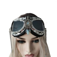 Image 2 of Rave Streampunk Burning Man Festival Chain five-pointed star Cyber Goth Masquerade Costume Goggles