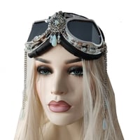 Image 4 of Rave Streampunk Burning Man Festival Chain five-pointed star Cyber Goth Masquerade Costume Goggles