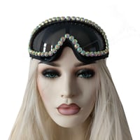 Image 1 of Rave Streampunk Burning Man Festival AB Rhinestone Holographic Cyber Goth Costume Goggles
