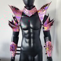 Image 2 of Burning Man Holographic Laser Pink Dragon Scale Armor,Rave Festival Costume Armor Outfits
