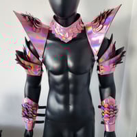Image 3 of Burning Man Holographic Laser Pink Dragon Scale Armor,Rave Festival Costume Armor Outfits