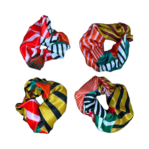 Image of Big Juicy Striped Scrunchie Red