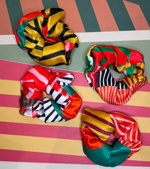 Image of Big Juicy Striped Scrunchie Red