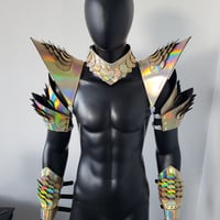 Image 4 of Burning Man Holographic Laser Gold Dragon Scale Armor,Rave Festival Costume Armor Wear Outfits
