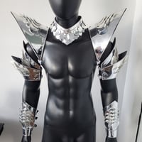 Image 3 of Burning Man Holographic Silver Dragon Scale Armor,Rave Festival Costume Armor Outfits
