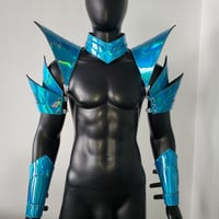 Image 2 of Burning Man Holographic Laser Blue Armor,Rave Festival Costume Armor Wear Outfits