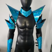 Image 3 of Burning Man Holographic Laser Blue Armor,Rave Festival Costume Armor Wear Outfits