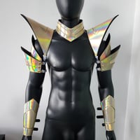 Image 2 of Burning Man Holographic Laser Gold Armor,Rave Festival Costume Armor Wear Outfits
