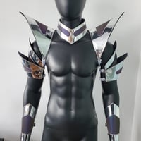 Image 3 of Burning Man Holographic Silver Edge Reflective Armor,Rave Festival Costume Armor Wear Outfits