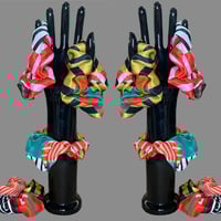 Image 2 of Big Juicy Striped Scrunchie Red
