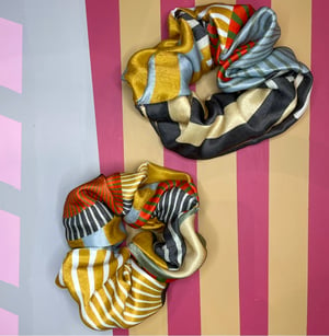 Image of Big Juicy Stripped Scrunchies Ochre