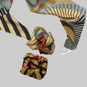 Image of Big Juicy Stripped Scrunchies Ochre