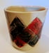 Hand thrown, stoneware mug with funky colourful design. Image 2