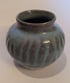 Hand thrown, stoneware pot with beautifully textured blue/green glaze Image 2