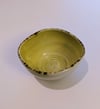 Hand thrown, stoneware small pot/bowl with pale green interior