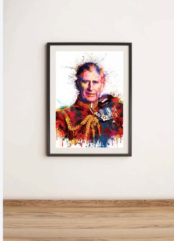 Image of King Charles A2 Hand embellished print