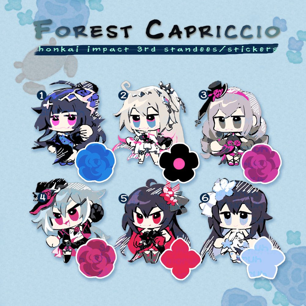 HI3 Forest Capriccio Standees & Stickers