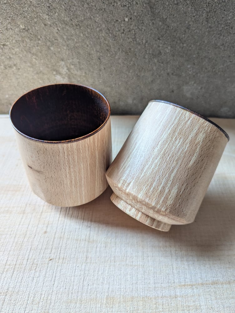 Image of Lacquered Beech cups