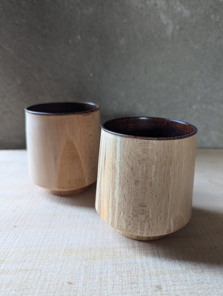 Image of Lacquered Beech cups