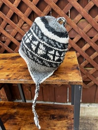 Image 1 of Wool Handknit Earflap Beanie
