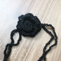 Image 4 of Women hand crochet rose choker (wool, black)