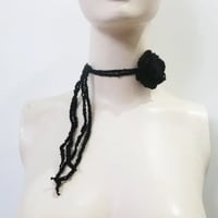 Image 5 of Women hand crochet rose choker (wool, black)