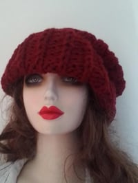 Image 4 of Unisex hand knit chunky ribbed beanies hat (acrylic, or recycled alpaca blend)