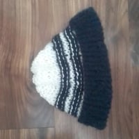 Image 3 of Unisex hand knit  block color beanies hat (recycled mohair blend)