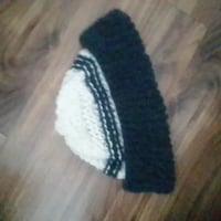 Image 2 of Unisex hand knit  block color beanies hat (recycled mohair blend)