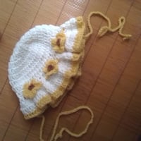 Image 2 of Women hand  crochet flower bucket hat (recycled  alpaca blend)