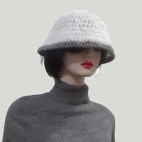 Image 1 of Women hand crochet striped bucket hat (recycled alpaca blend)