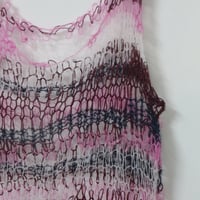 Image 4 of Women hand knit striped sheer maxi top (multi color, recycled wool, mohair, cotton blend)