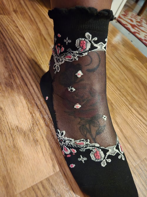 Image of Floral Sheer Socks