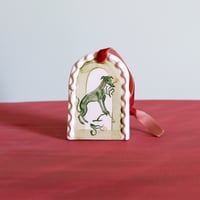 Hanging Ornament - Whippet with tulip