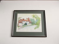 Image 1 of Vintage Watercolour Painting of South Dalton, East Yorkshire, by George H Frost 1978, Framed 