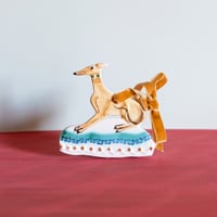 Image 1 of Hanging Whippet Ornament - Fawn