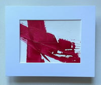 Image 2 of ORIGINAL RED & WHITE ENERGY TEXTURE Abstract Painting 5 X 7 Unframed with 8 x 10 Matting