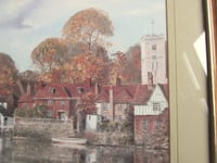 Image 4 of Vintage River Medway Aylesford Kent in Autumn by Nigel Hallard, Signed Ltd Edition, Framed 