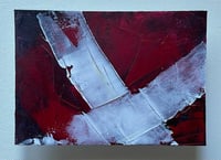 Image 1 of ORIGINAL RED & WHITE ENERGY 2 TEXTURE Abstract Painting 5 X 7 Unframed with 8 x 10 Matting