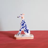 Image 2 of Miniature Whippet Ornament - Cobalt splatter