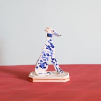 Image 1 of Miniature Whippet Ornament - Cobalt splattered