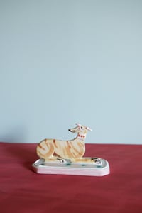 Image 3 of Miniature Whippet Ornament - brindle with stud collar