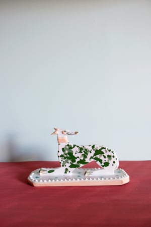Image of Large Whippet Ornament - Chromium green