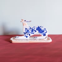 Image 1 of Large Whippet Ornament - Cobalt