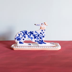 Image of Large Whippet Ornament - Cobalt