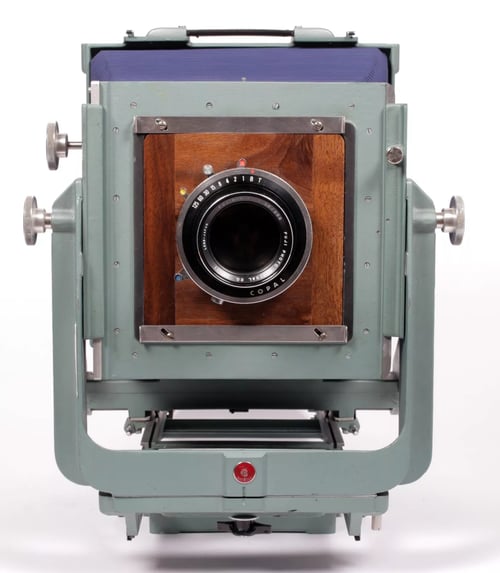 Image of Calumet C1 8X10 camera w/ Fuji L 300mm F5.6 lens + fresnel + holder NEW BELLOWS (#8031)